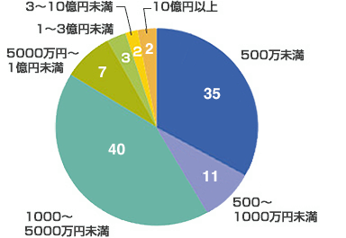 資本規模別会員構成比グラフ