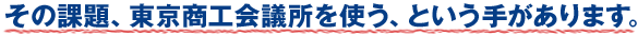 その課題、東京商工会議所を使う、という手があります。